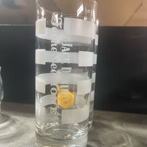 Jack Daniels Frosted Glass with White Stripes